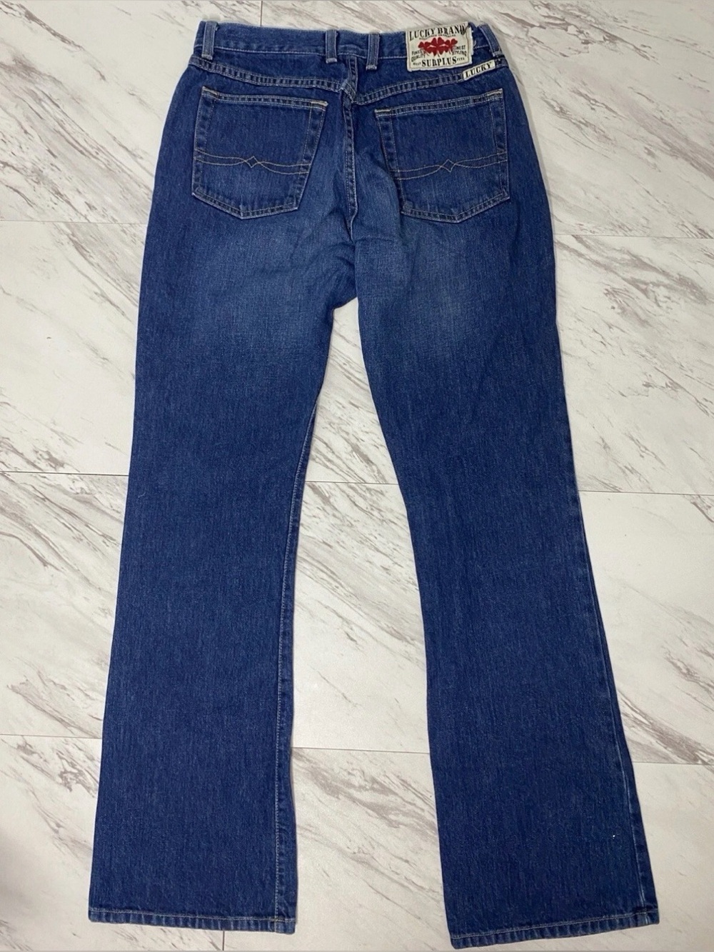 Vintage Lucky Brand American Made Dungarees Dark Blue Bootcut Jeans - Picture 2 of 10
